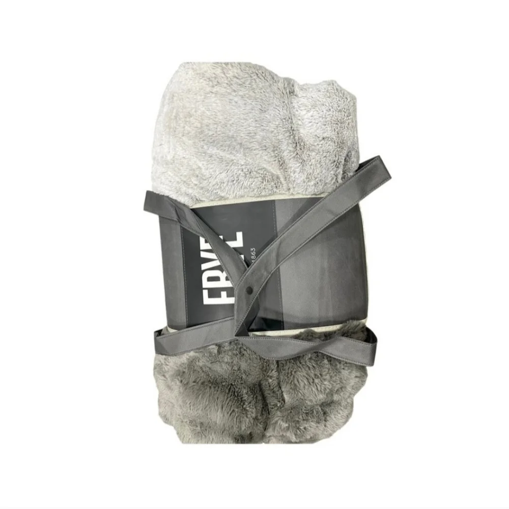 Frye Silver And Gray Faux Fur Comforter Set - King